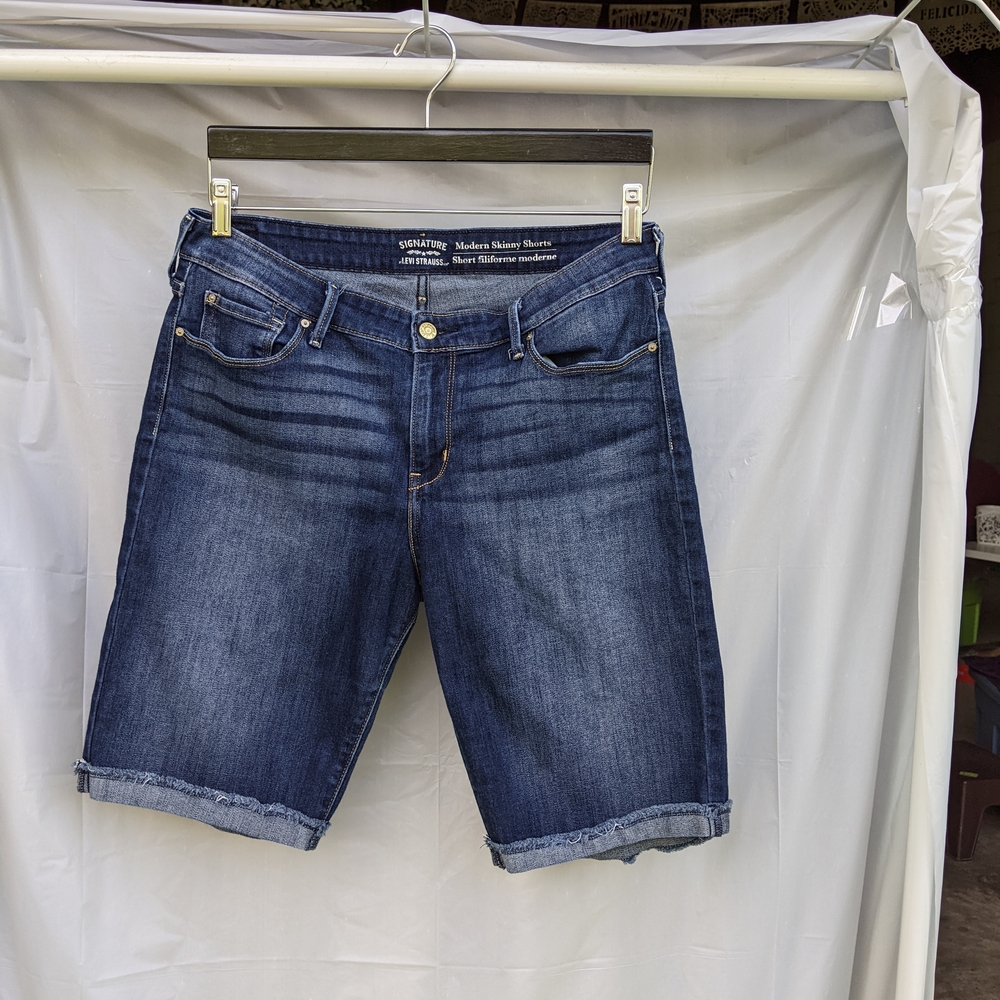 Signature by Levi Strauss Dark Blue Denim Jean Shorts